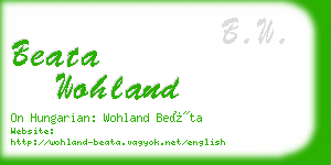 beata wohland business card